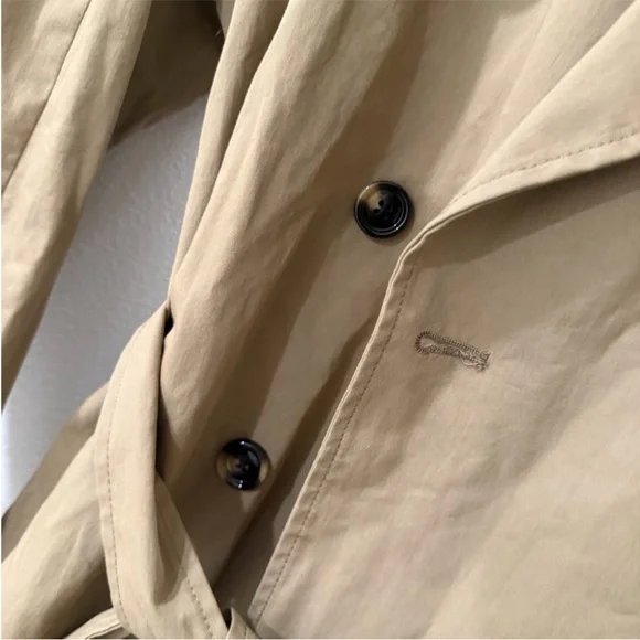 Mango MNG- khaki olive muted green trench coat jacket - Picture 6 of 7